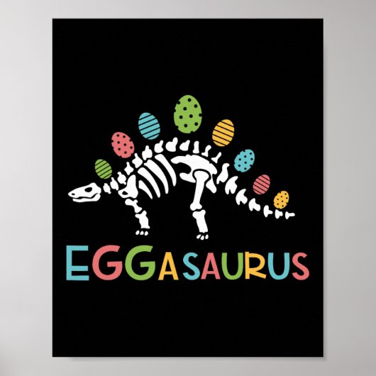 Eggasaurus Easter Stegosaurus Dinosaur Boys Kids T ポスター (正面)