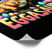 Eggasaurus Easter Stegosaurus Dinosaur Boys Kids T ポスター (角)