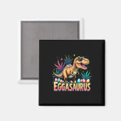 Eggasaurus Easter Stegosaurus Dinosaur Boys Kids T マグネット (正面/裏面)