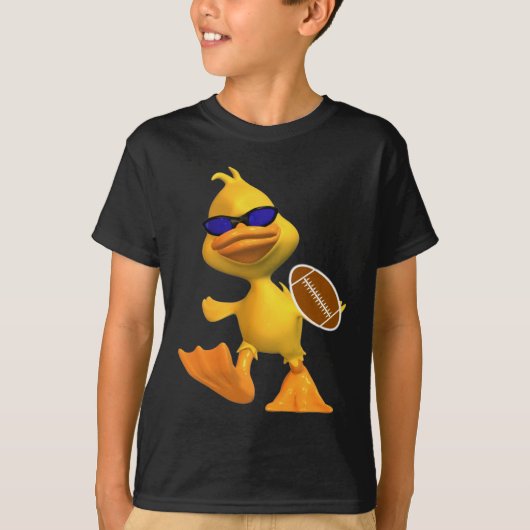 Eggbertアヒルの子供のクールなフットボールのTシャツ Tシャツ (正面)