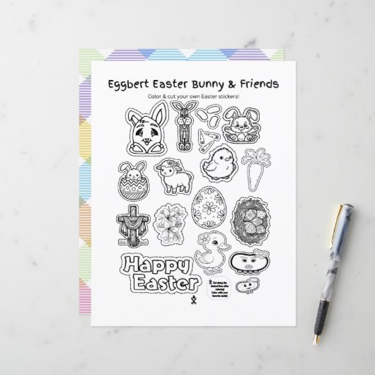 Eggbert Easter bunny and friends! Paper Sheet (正面/裏面インサイチュ)