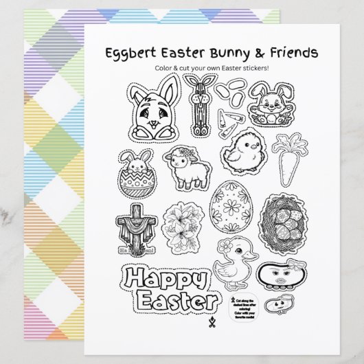 Eggbert Easter bunny and friends! Paper Sheet (正面/裏面)