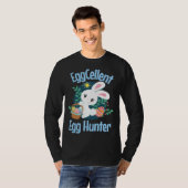 Eggcellent Egg Hunter Cute Easter Bunny Quote Sayi Tシャツ (正面フル)