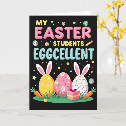 Eggcellent Students Easter Card カード (黄色い花)