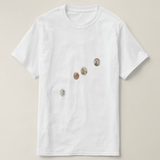 EggHead – 表は逃げる楕円形、裏は... Tシャツ (デザイン正面)