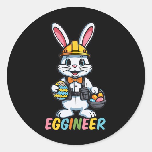 Eggineerエンジニアイースターおもしろいデイ男性女性イースト ラウンドシール (正面)