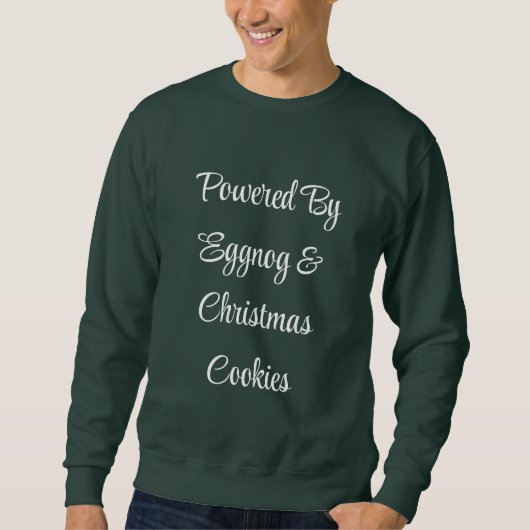 Eggnog Christmas Men's Sweater搭載スクリプト スウェットシャツ (正面)