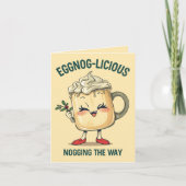 Eggnog-licious – Funny Christmas Eggnog Pun  カード (正面)
