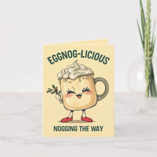 Eggnog-licious – Funny Christmas Eggnog Pun  カード (正面)