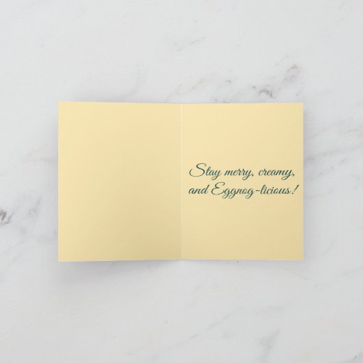 Eggnog-licious – Funny Christmas Eggnog Pun  カード (内部)