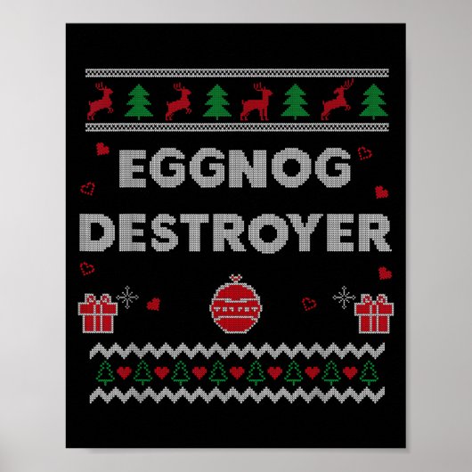 Eggnog Lover Funny Ugly Christmas Style Xmas Gift  ポスター (正面)