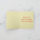 Eggnog-noggin – Funny Christmas Eggnog Pun  カード (内部)