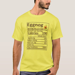 Eggnog Nutrition Food Facts おもしろい Shanksgiving Cos Tシャツ