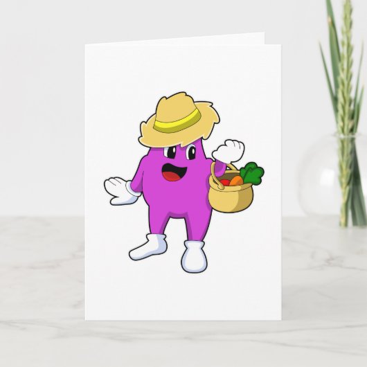 Eggplant as Farmer with Carrot カード (正面)