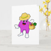 Eggplant as Farmer with Carrot カード (黄色い花)