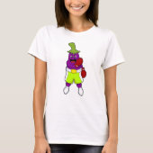 Eggplant at Boxing with Boxing gloves Tシャツ (正面)