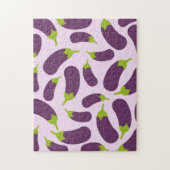 Eggplant Aubergine Purple Vegetable Pattern Design ジグソーパズル (縦)
