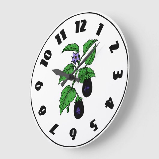 Eggplant Clock ラージ壁時計 (傾斜)