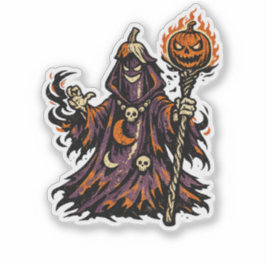 Eggplant Dark Sorcerer Halloween — Spooky Retro  シール