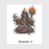 Eggplant Dark Sorcerer Halloween — Spooky Retro  シール (シート)