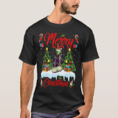 Eggplant Fruit Lights Xmas Tree Santa Eggplant Chr Tシャツ (正面)