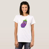 Eggplant Funny Character, Cute Veggie Tシャツ (正面フル)