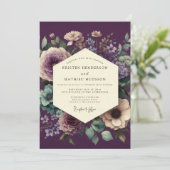 Eggplant Harmonious Botanical Wedding 招待状 (スタンド正面)