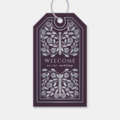 Eggplant Medieval Silver Sword Wedding Welcome ギフトタグ (正面)