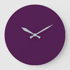 Eggplant Purple Solid Color ラージ壁時計