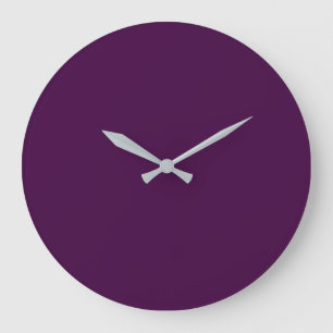 Eggplant Purple Solid Color ラージ壁時計