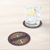 Eggplant Royal Medieval Gold Sword Wedding ラウンドペーパーコースター (インサイチュ)