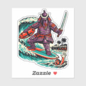 Eggplant Samurai Surf Rescue — Vintage Summer Hero シール (シート)