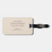 Eggplant Sword Shield Medieval Fantasy Monogram ラゲッジタグ (裏面横)