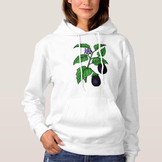 Eggplant Womens Hoodie パーカ (正面)