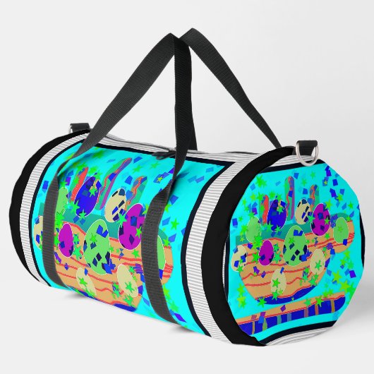 Eggs And Coffee Athletic Gym Carry On Travel  ダッフルバッグ (左コーナー)