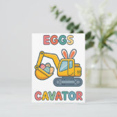 Eggs Cavator Funny Construction Easter Card シーズンカード (スタンド正面)