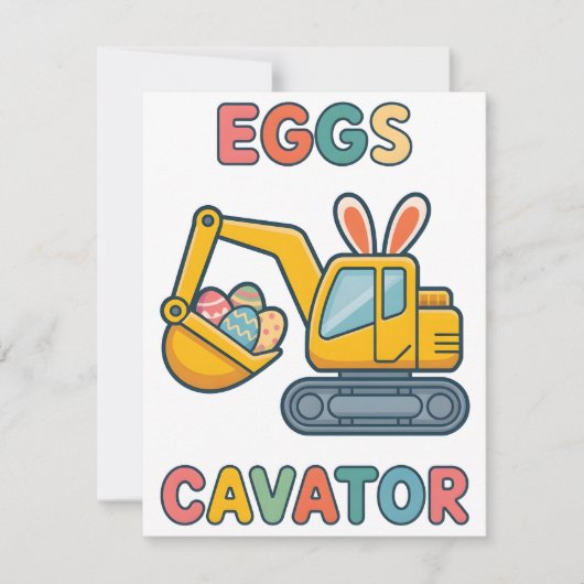 Eggs Cavator Funny Construction Easter Card シーズンカード (正面)