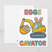 Eggs Cavator Funny Construction Easter Card シーズンカード (正面/裏面)