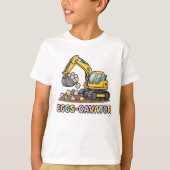 Eggs Cavator Funny Easter Excavator Boys Design Tシャツ (正面)