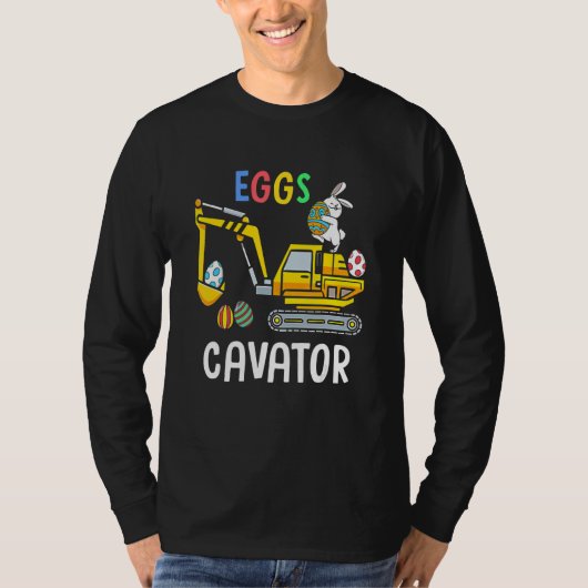 Eggs Cavator Happy Easter Bunny Cute Boys Girls Ki Tシャツ (正面)