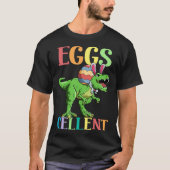 Eggs Cellent Easter Rex Dinosaur Bunny Kids Dino B Tシャツ (正面)
