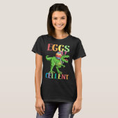 Eggs Cellent Easter Rex Dinosaur Bunny Kids Dino B Tシャツ (正面フル)