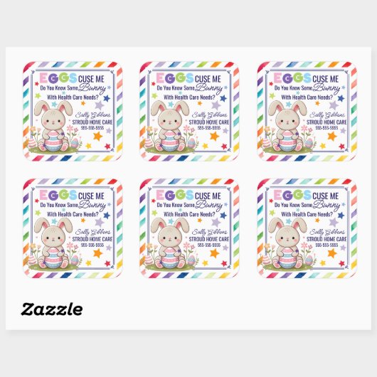 Eggs-cuse Me – イースターの健康紹介気に スクエアシール (シート)