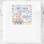 Eggs-cuse Me – イースターの健康紹介気に スクエアシール (バッグ)