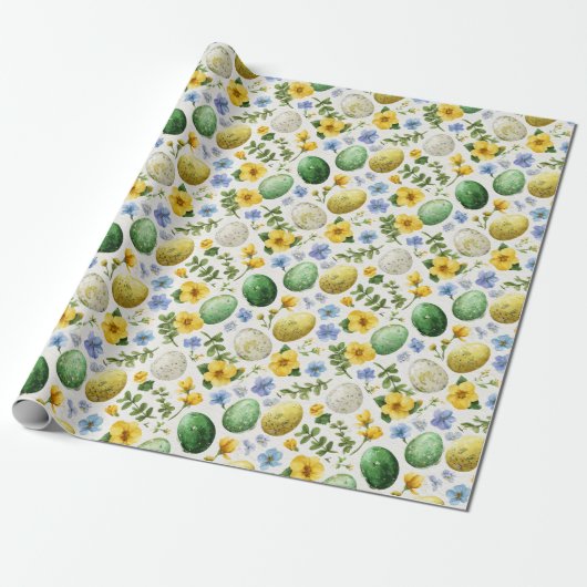 Eggs & Flowers Pattern | Easter Wrapping Paper ラッピングペーパー (アンロールド)