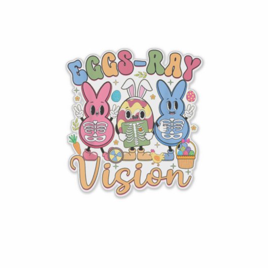 Eggs Ray Vision Happy Easter Day Xray Technician R シール (正面)