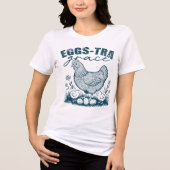 Eggs-tra Grace Easter Chicken Christian Pun Faith トライブレンドTシャツ (正面)