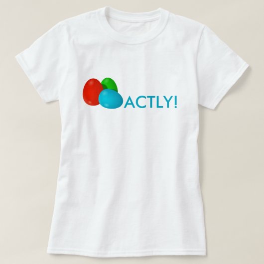 EggsActlyおもしろいなイースターのワイシャツ Tシャツ (デザイン正面)