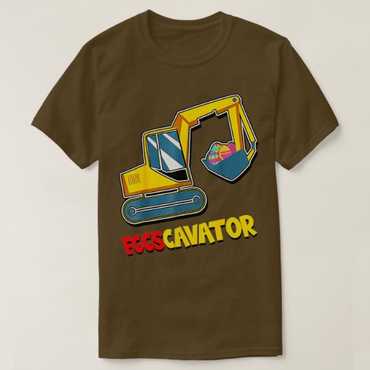 EggsCavatorイースターショベル狩り卵ボーイズ子供 Tシャツ (デザイン正面)