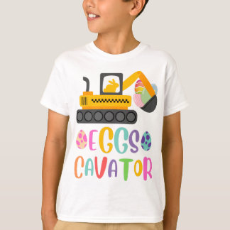 EggsCavator掘削機イースター卵狩り Tシャツ